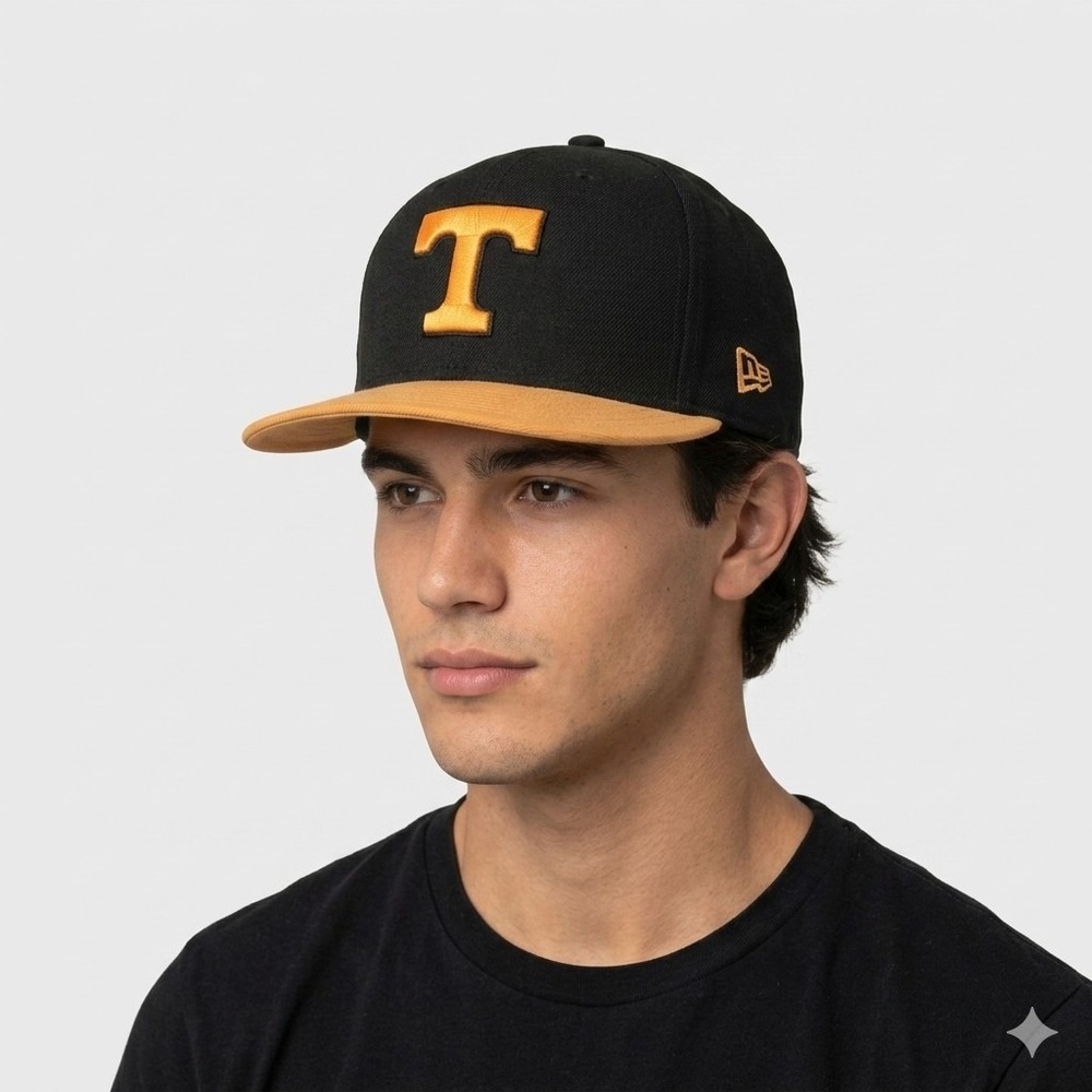 University of Tennessee Volunteers New Era Fitted Cap 7 5/8 Black/Gold